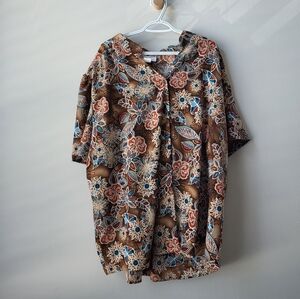 Vintage A Personal Touch woman floral button down shirt plus size 4XL